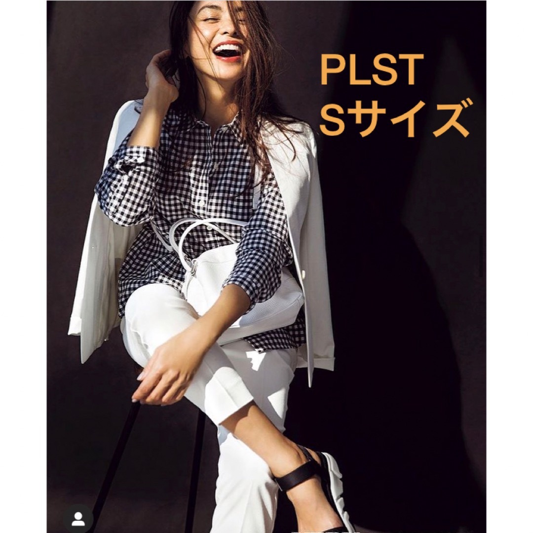 PLST(プラステ)の1回だけ着用★ PLST リネンブレンドスリットパンツ レディースのパンツ(カジュアルパンツ)の商品写真