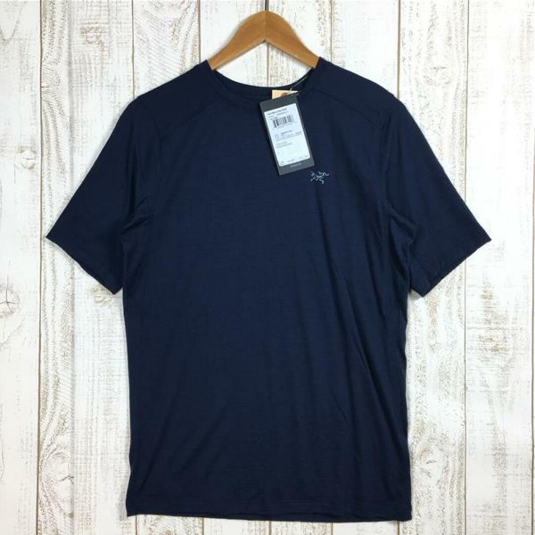 MENs S  アークテリクス イオニア メリノ ウール ショートスリーブ Tシャツ Ionia Merino Wool Short Sleeve T-Shirt ARCTERYX X000006816/L08510000 001280 Black Sapphire ネイビー系