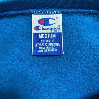 Champion - 【usa製】Champion古着スウェット連続刺繍ロゴ青ブルー90s