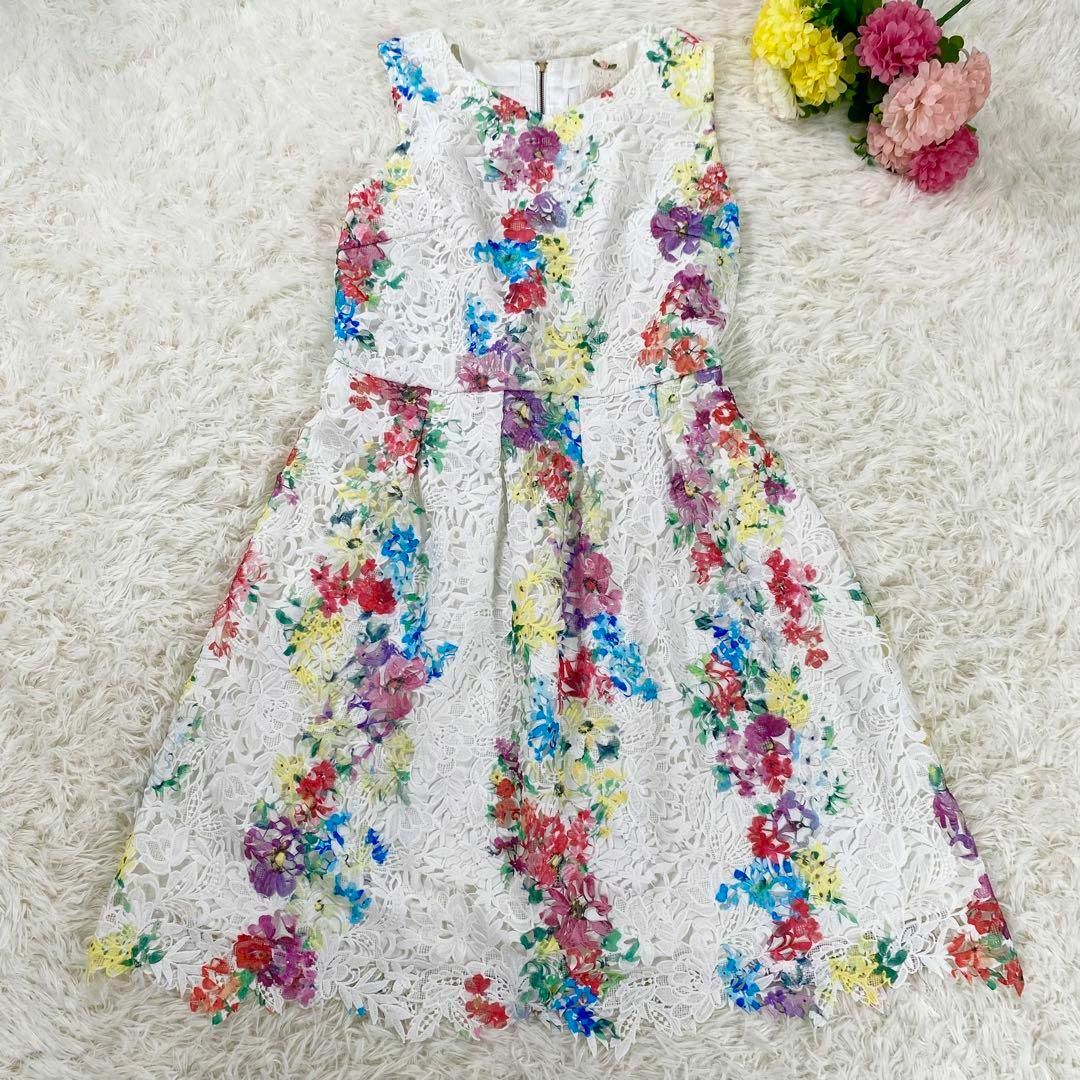 Rose Tiara - 【美品】ローズティアラ Aライン ワンピース フレア 花柄