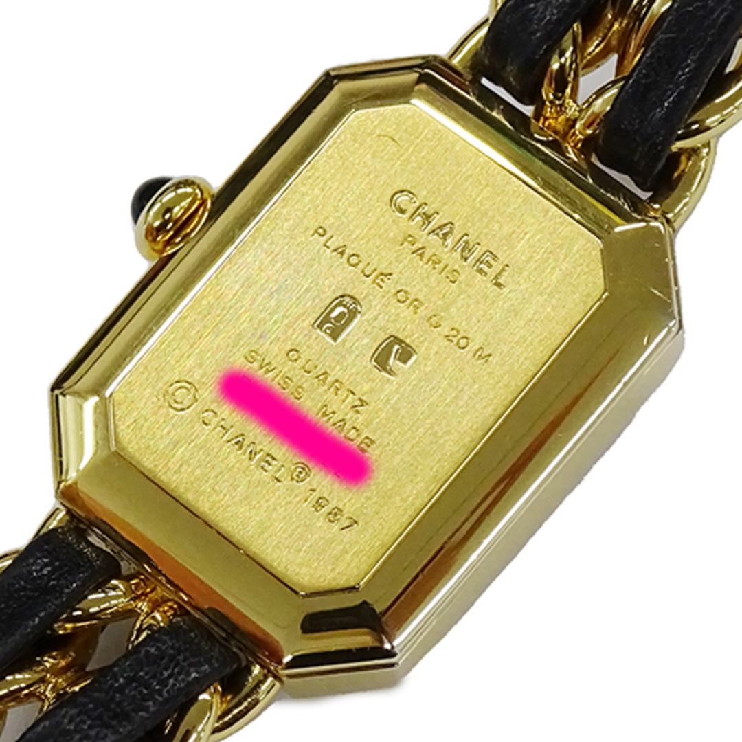 CHANEL シャネル プルミエール Lサイズ 腕時計 H0001 ゴールド×ブラック GP QZ クオーツ レザー レディース 黒文字盤【送料無料】