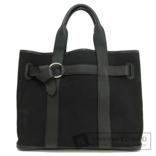 エルメス(Hermes)のHERMES プティットサンチュール 黒 ブラック シルバー金具 トートバッグ キャンバス レディース(トートバッグ)