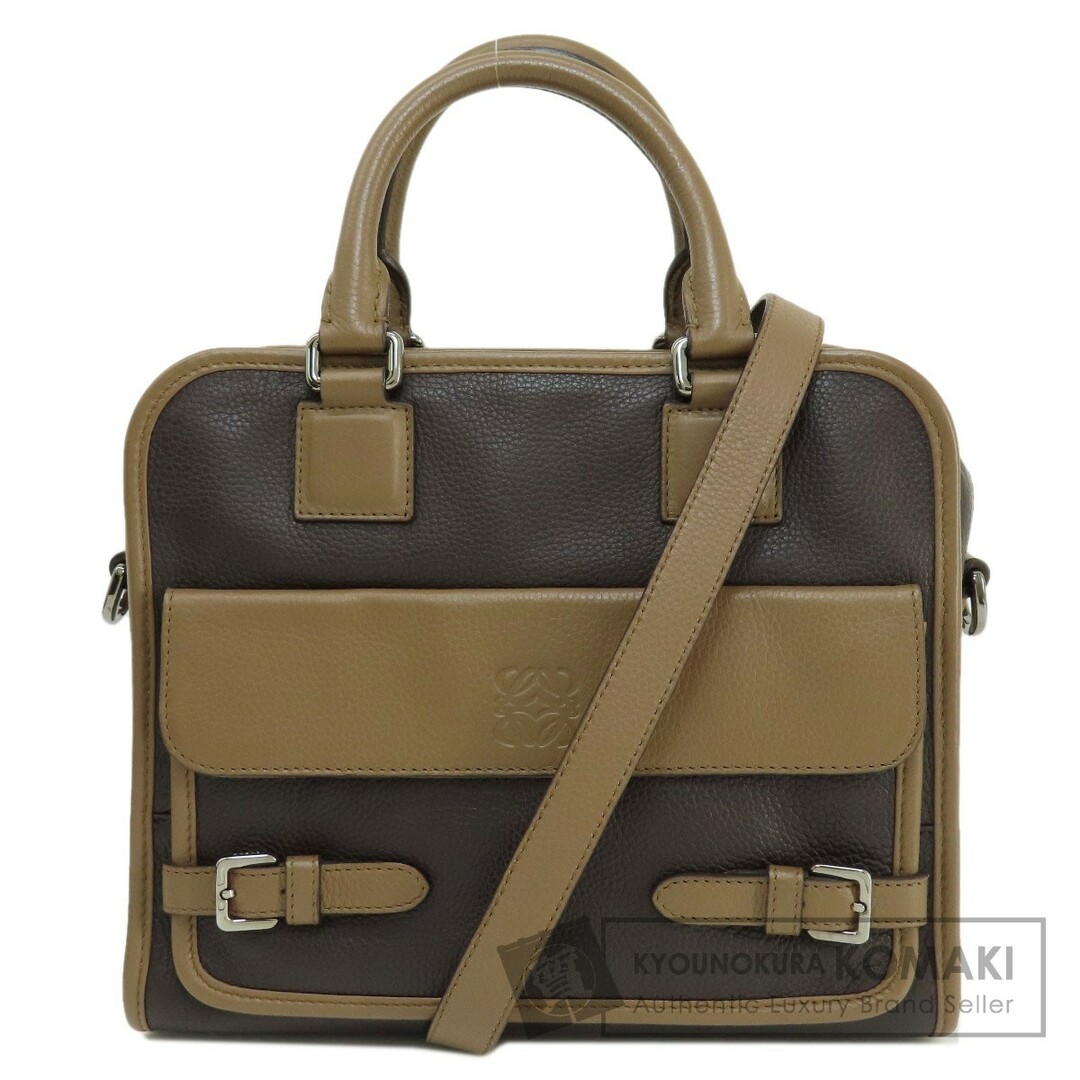 LOEWE クルス 2WAY ハンドバッグ カーフ レディースオープンポケットx1外側