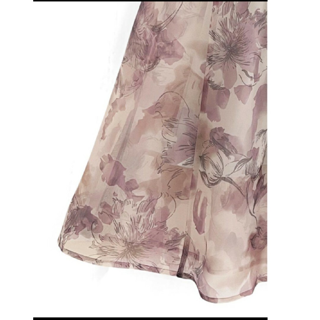 GRL(グレイル)のGRL グレイル パフスリーブ ハイネックニット＆花柄オーガンジースカート レディースのスカート(ロングスカート)の商品写真