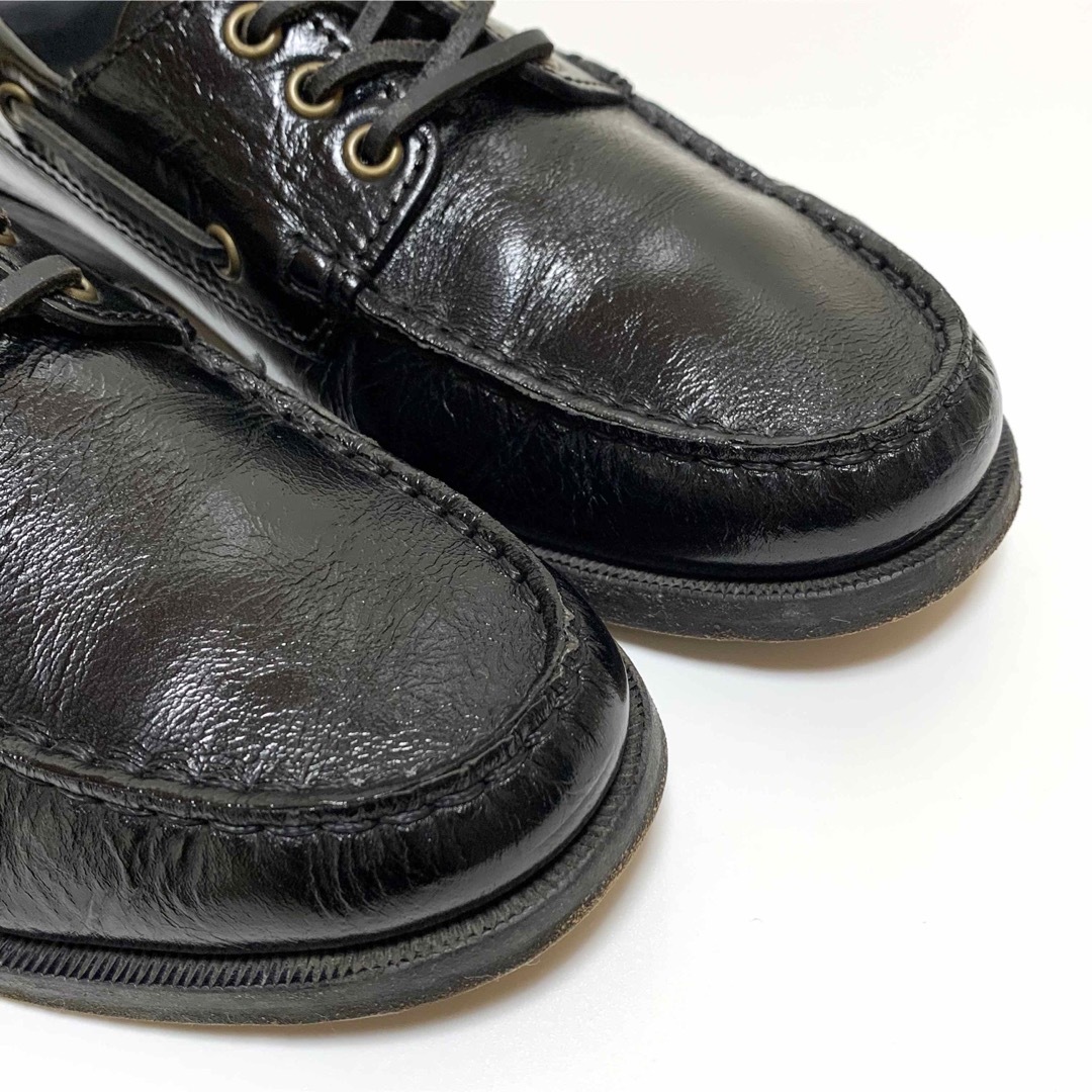 Saint Laurent(サンローラン)の☆良品 サンローラン レザー デッキシューズ 黒 イタリア製 ローファー 革靴 メンズの靴/シューズ(ドレス/ビジネス)の商品写真