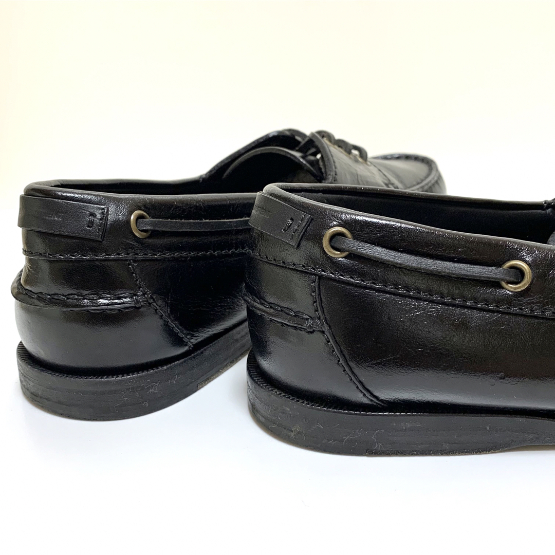 SAINT LAURENT - ☆良品 サンローラン レザー デッキシューズ 黒 SAINT LAURENT - ☆良品 サンローラン レザー デッキシューズ 黒