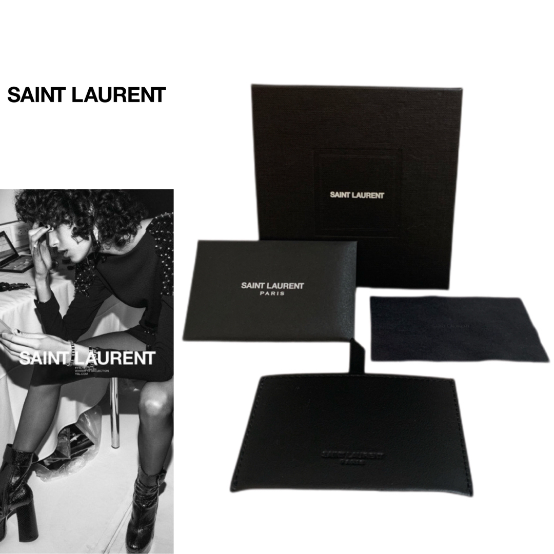 新品　Saint Laurent　サンローラン　ミラー　手鏡　レザーケース付き