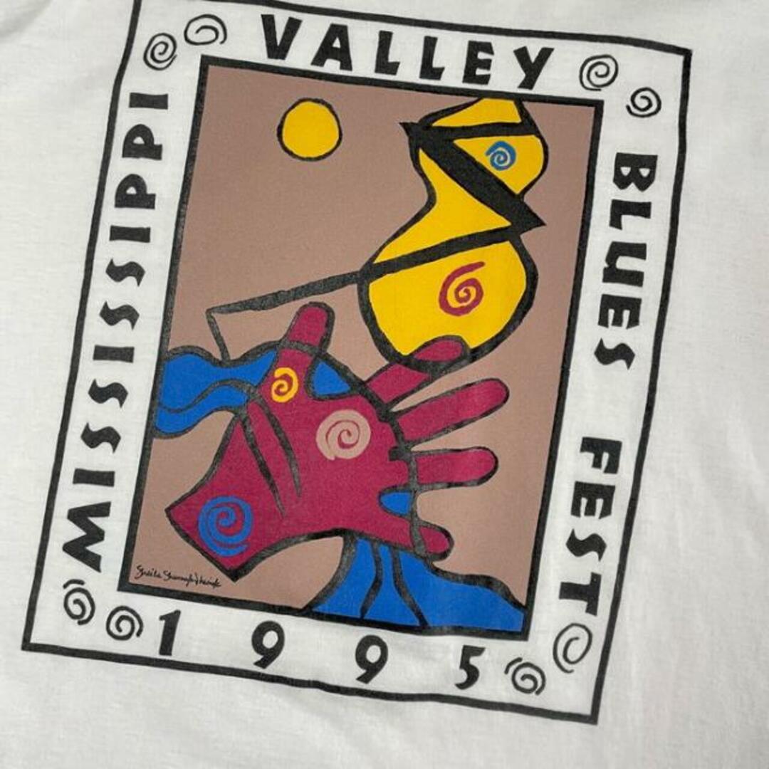 90年代 MISSISSIPPI VALLEY BLUES FEST 1995 フェス アート プリント Tシャツ メンズXL