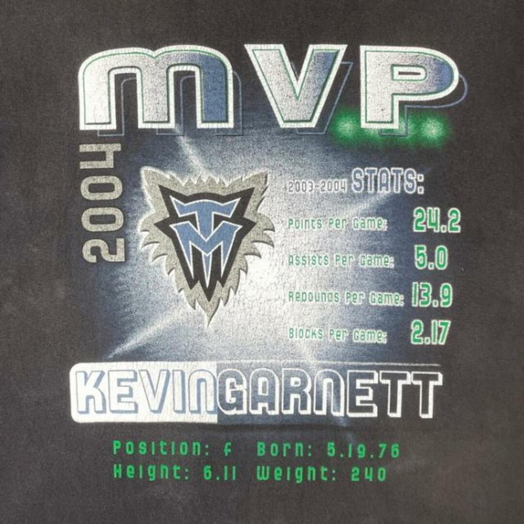 00年代 NBA KEVIN GARNETT MVP 2004 プリント Tシャツ  メンズL 5