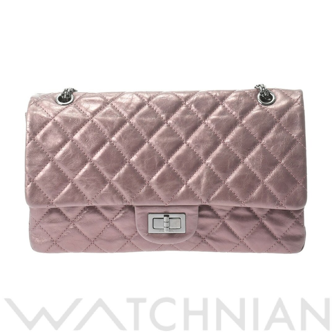 シャネル CHANEL 12番台 レディース ショルダーバッグ マトラッセ メタリックピンク /シルバー金具 ヴィンテージカーフスキン