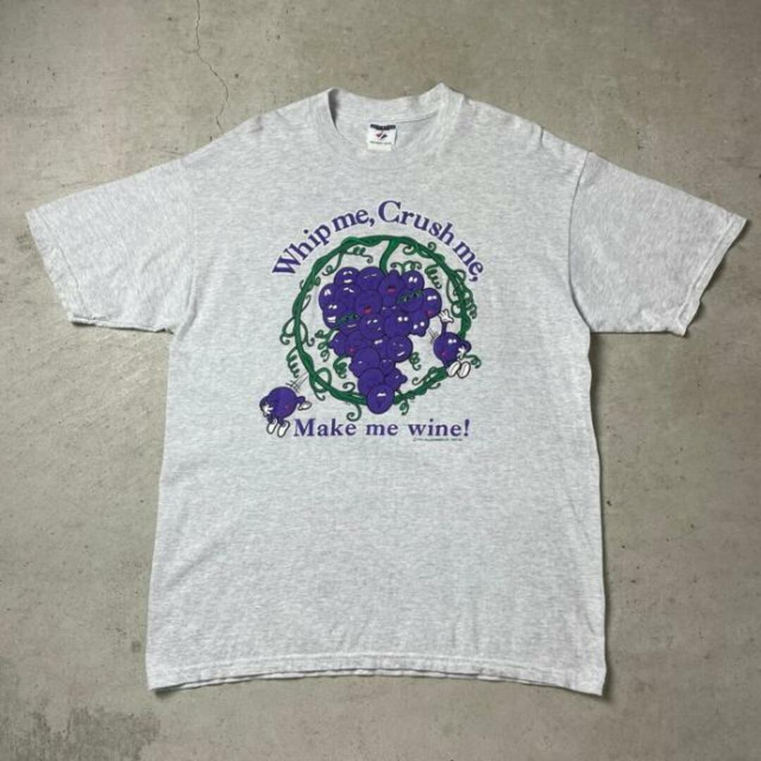90年代 Horton Vineyards ブドウ キャラクター 企業ロゴ アドバタイジング プリントTシャツ メンズL