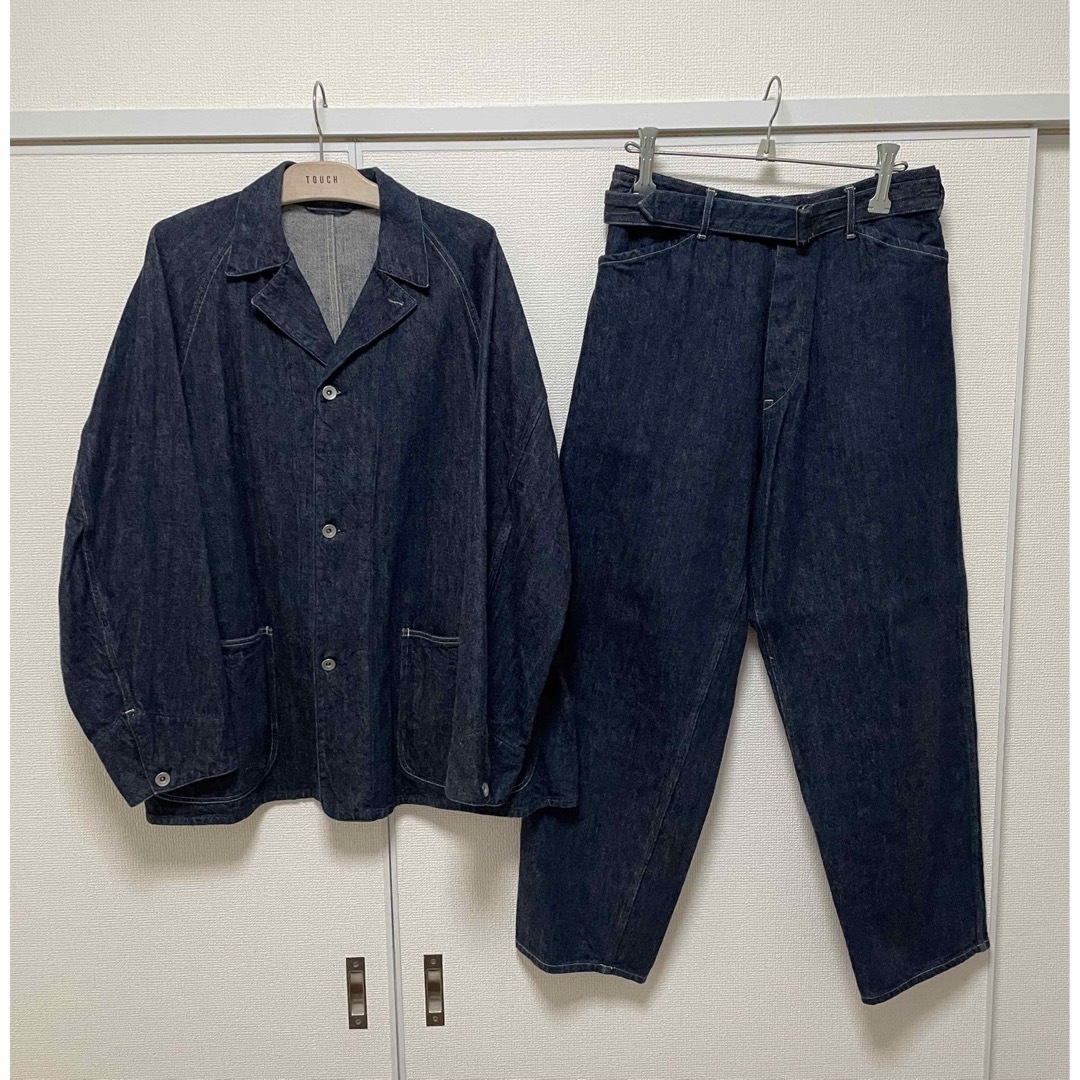 21AW COMOLI デニム ベルテッドパンツ u0026 デニムワークジャケット