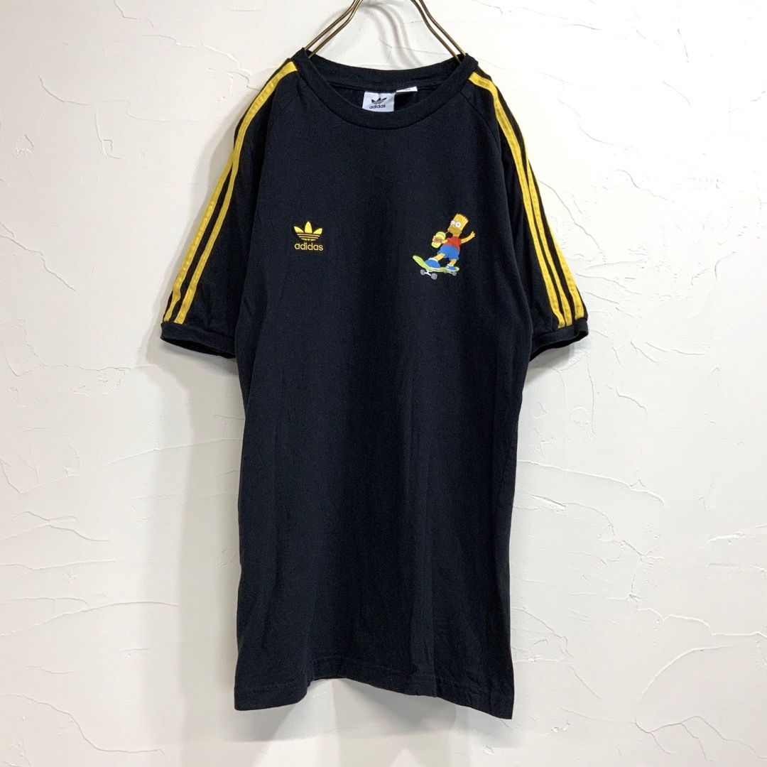 adidas(アディダス)の希少 美品 adidas simpsons リンガー tシャツ スリーストライプ メンズのトップス(Tシャツ/カットソー(半袖/袖なし))の商品写真