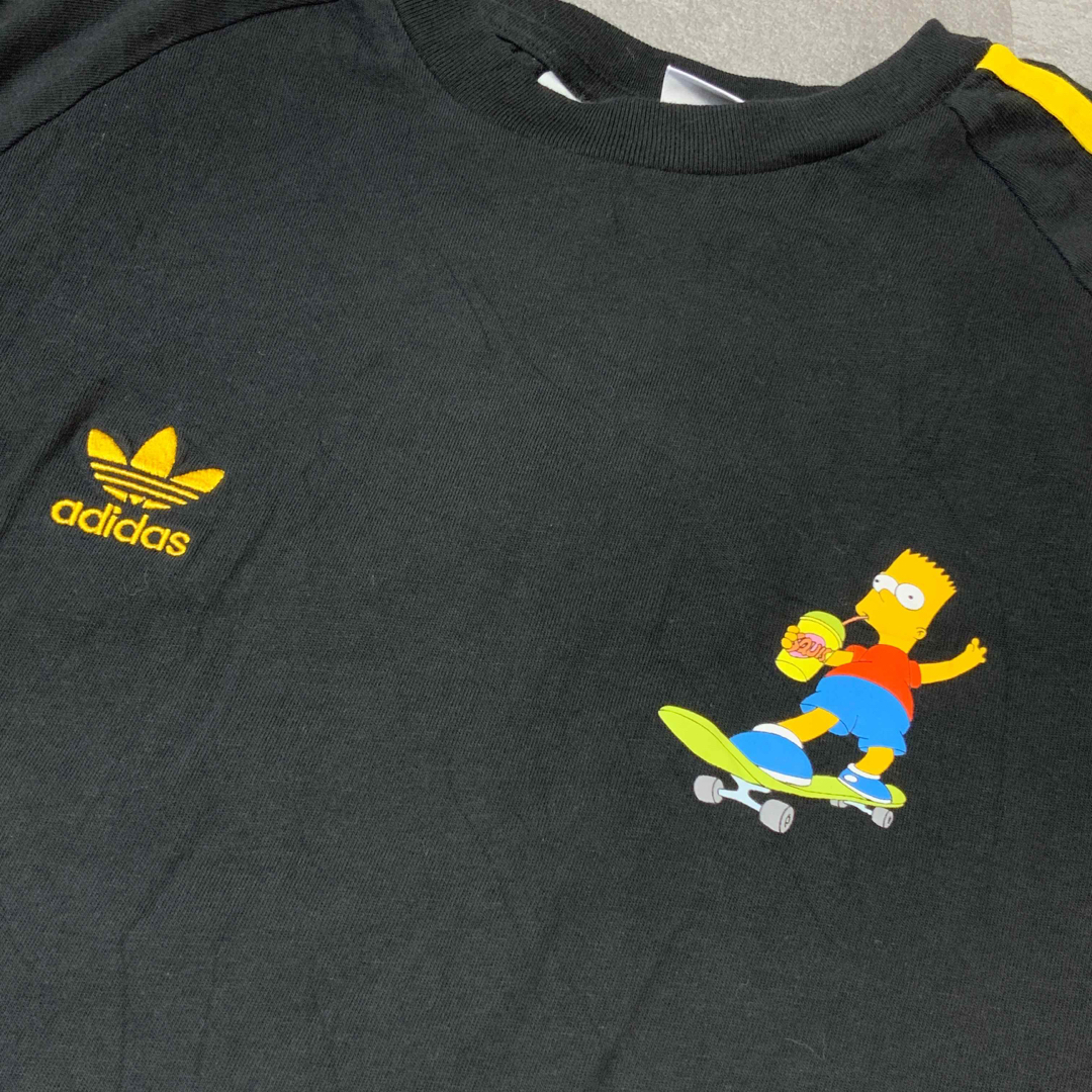 adidas(アディダス)の希少 美品 adidas simpsons リンガー tシャツ スリーストライプ メンズのトップス(Tシャツ/カットソー(半袖/袖なし))の商品写真