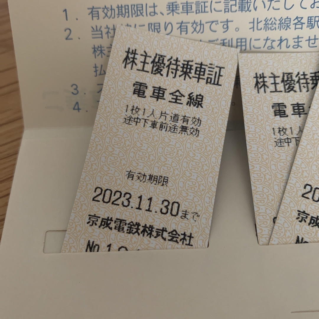 京成電鉄 株主優待乗車証［切符11枚］/2023.11.30まで