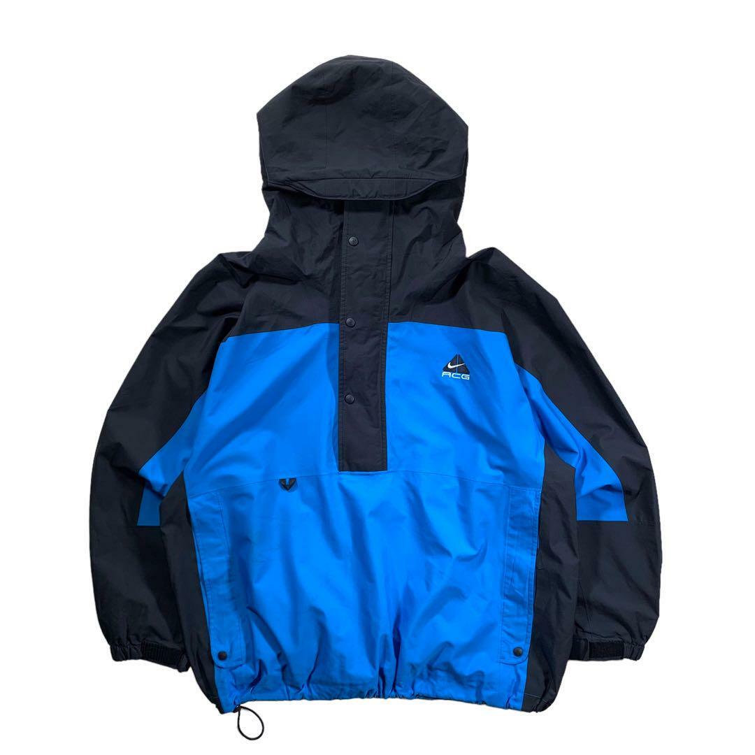 NIKE ACG ブルー ハーフジップマウンテンパーカー Y2K - マウンテン