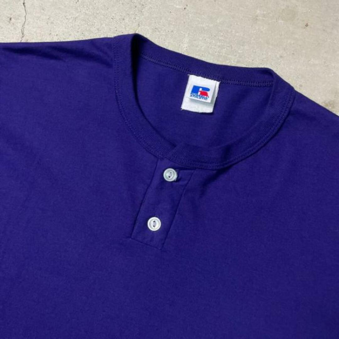 90年代 USA製 ヘンリーネック 無地 ワンポイントロゴ Tシャツ メンズXL