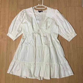 フォーエバートゥエンティーワン(FOREVER 21)のForever21 フォーエバー 膝丈ワンピース フリル ブラウス シャツ(ひざ丈ワンピース)