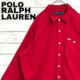 ラルフローレン(Ralph Lauren)の45g US古着 厚手 ポロラルフローレン 長袖シャツ 胸ポケット 無地(シャツ)