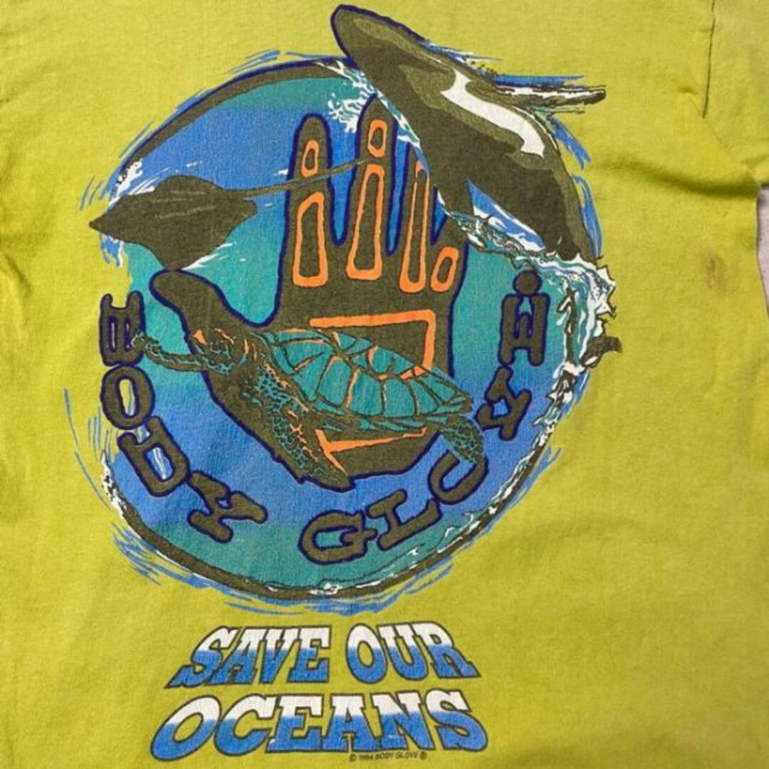 80年代 USA製 BODY GLOVE ボディーグローブ バックプリント Tシャツ レディースM相当