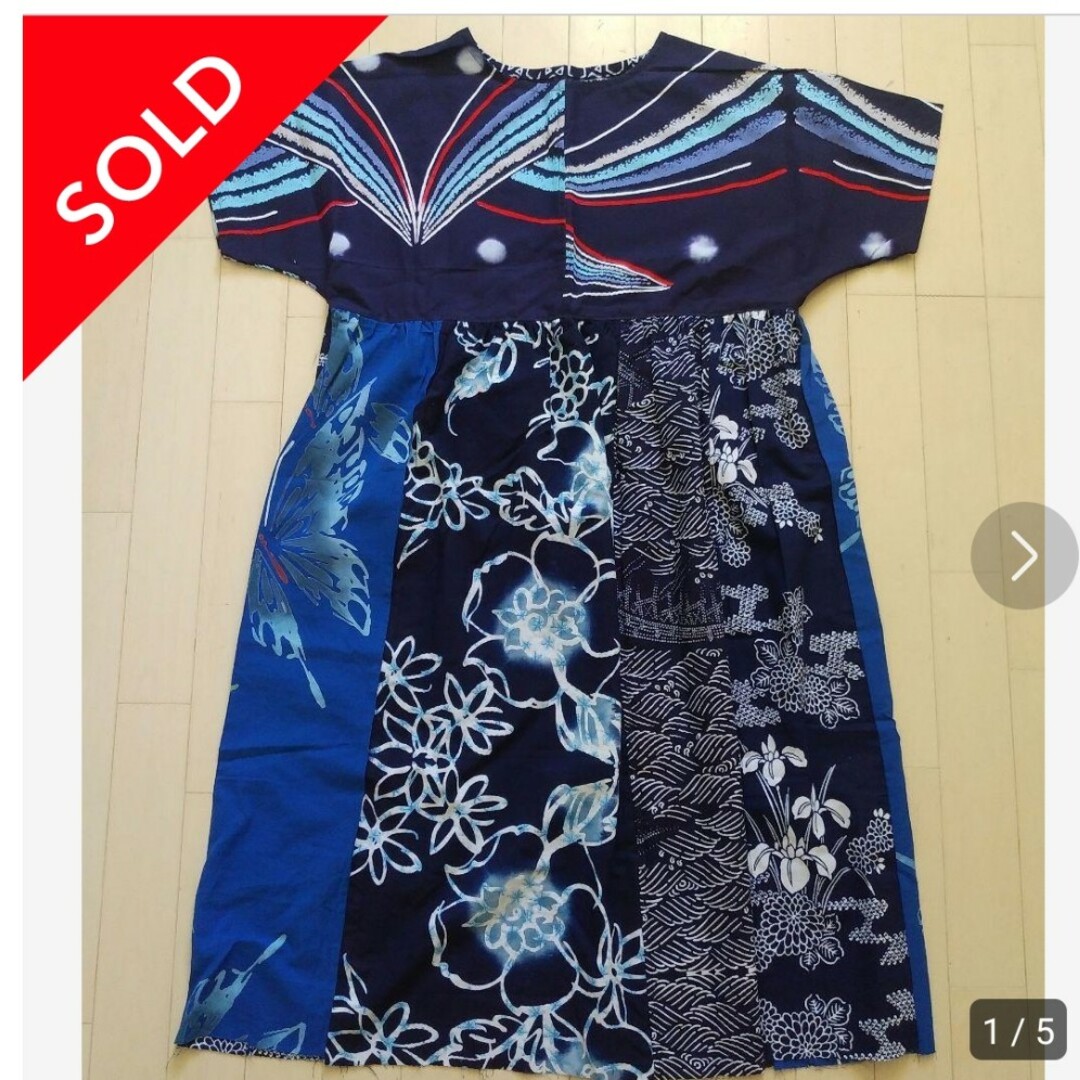100%品質 ハンドメイド 浴衣リメイクワンピース/サイズL 100%品質 ハンドメイド 浴衣リメイクワンピース/サイズL