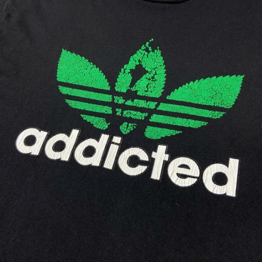 00年代〜 addicted adidas パロディ マリファナ  ロゴプリント Tシャツ メンズL相当