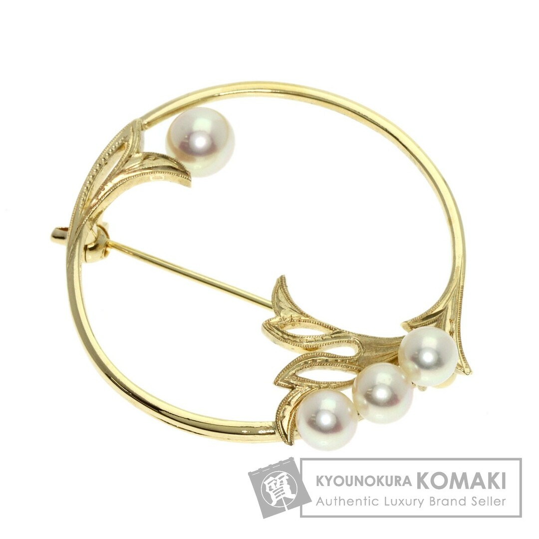 MIKIMOTO パール 真珠 ブローチ K14YG レディース