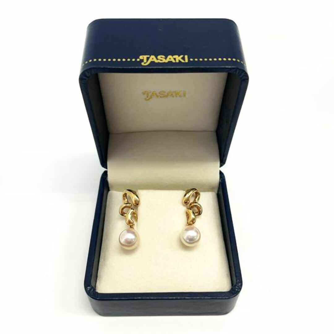 ☆美品☆タサキ K18 パール 約7.6mm イヤリング-