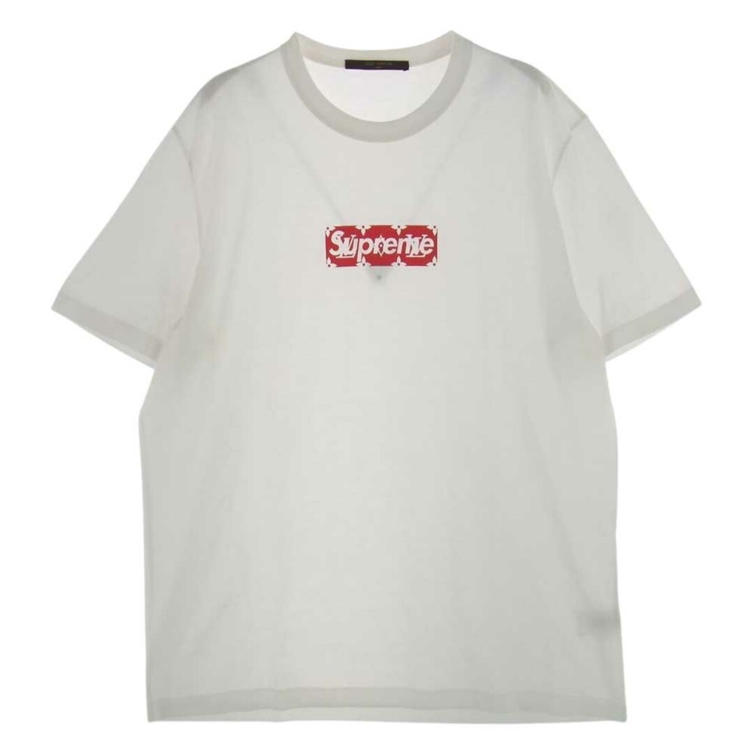 Supreme シュプリーム Ｔシャツ × LOUIS VUITTON ルイヴィトン 17AW Box Logo Tee ボックスロゴ モノグラム Tシャツ L ホワイト系 L【美品】