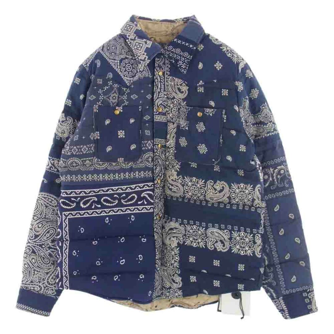 VISVIM ビズビム ダウンジャケット I.C.T 0219905013007 KERCHIEF DOWN JKT バンダナ カーチフ ダウン ジャケット ブルー系 2【新古品】【未使用】