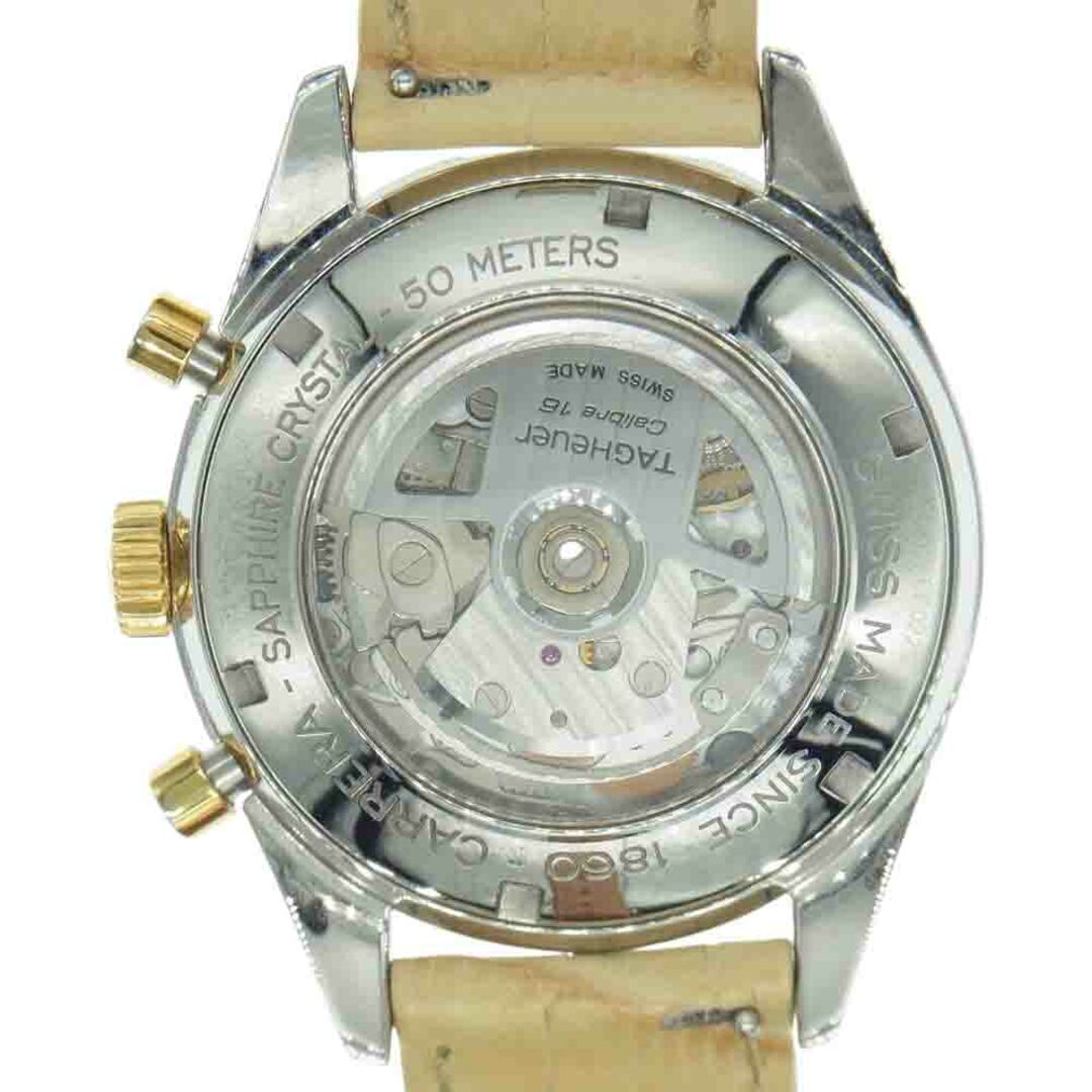 TAG HEUER タグホイヤー 時計 CV2050 カレラ タキメーター クロノグラフ 自動巻き 腕時計 ウォッチ ホワイト系 ゴールド系