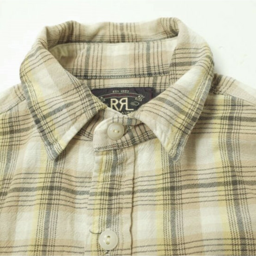 RRL ダブルアールエル 22AW Tartan Plaid Twill Work Shirts プラッドツイルワークシャツ 782871189001  S BEIGE Double RL 長袖 タータンチェック トップス【中古】【RRL】