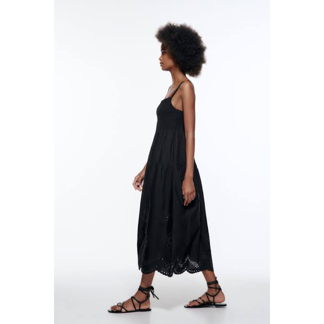 何でも揃う ZARA 美品 - ZARA ザラ 黒 キャミワンピース ロングワンピース スカート