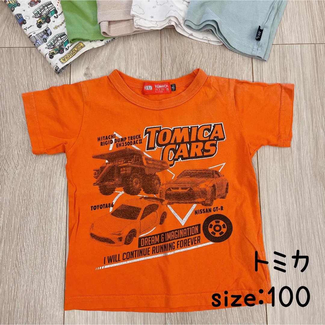 Takara Tomy(タカラトミー)のトミカ TOMICA 半袖 Tシャツ オレンジ カットソー 100センチ 夏服 キッズ/ベビー/マタニティのキッズ服男の子用(90cm~)(Tシャツ/カットソー)の商品写真