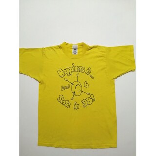 90s アメリカ企業 ニコちゃんマーク SMILE スマイル Tシャツ 黄色 M