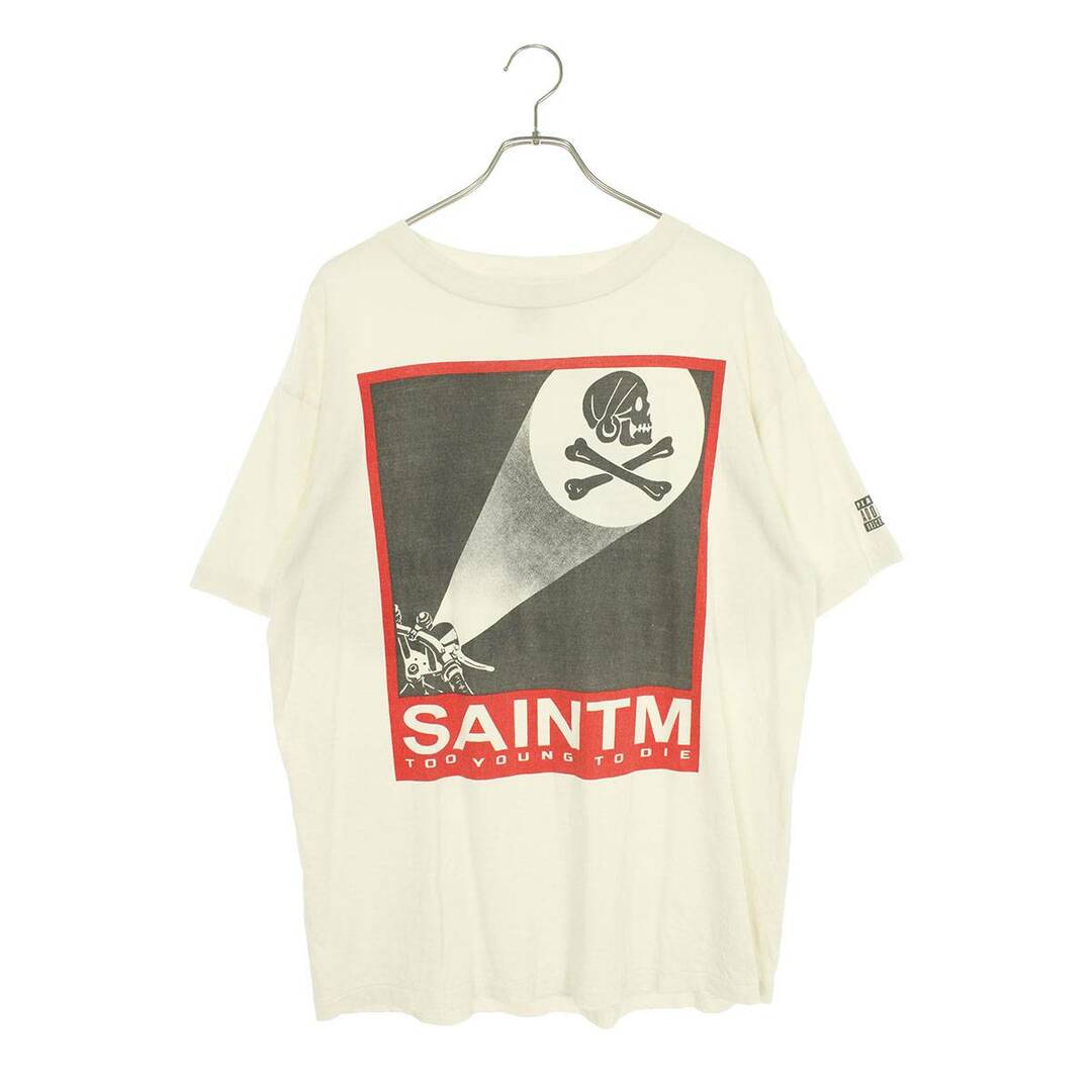 セントマイケル SAINT MICHAEL  23SS  SM-S23-0000-117 ユーズド加工ダブルネームプリントTシャツ  メンズ L