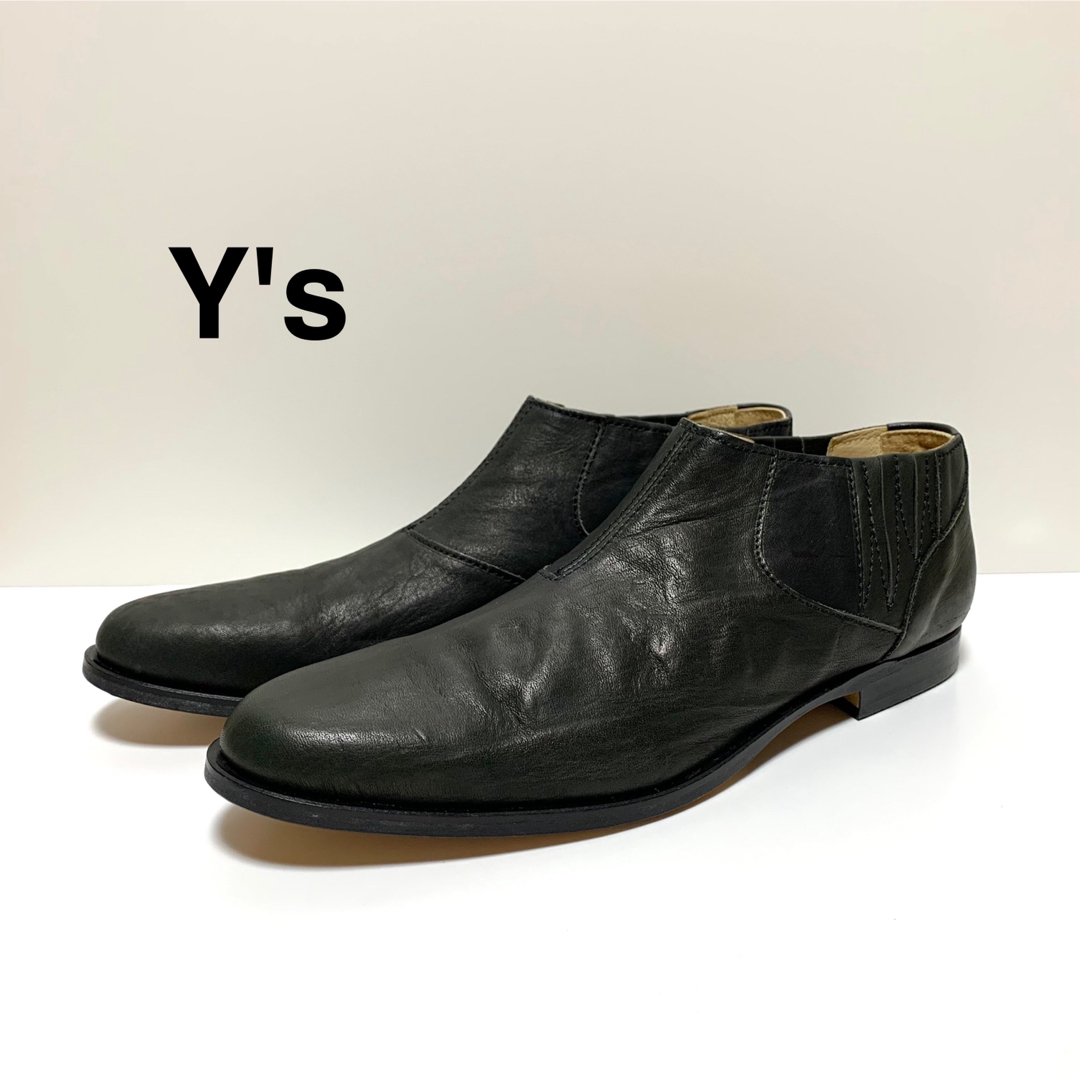 YOHJIYAMAMOTO☆極美品 ワイズ Y's 切替 レザー サイドゴア ショートブーツ 日本製 革靴