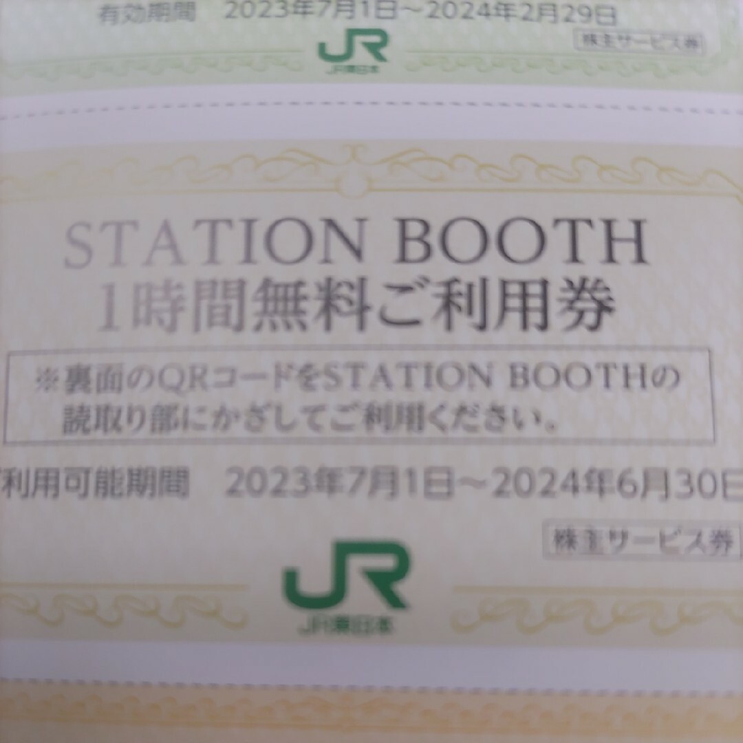 JR(ジェイアール)のＪＲ東日本優待券のステーションブース1時間無料券50枚セット5000円 チケットの施設利用券(その他)の商品写真