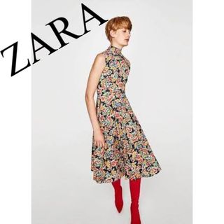 ザラ(ZARA)の美品　ZARA ザラ　ロングワンピース　花柄　ノースリーブ　人気　完売(ロングワンピース/マキシワンピース)