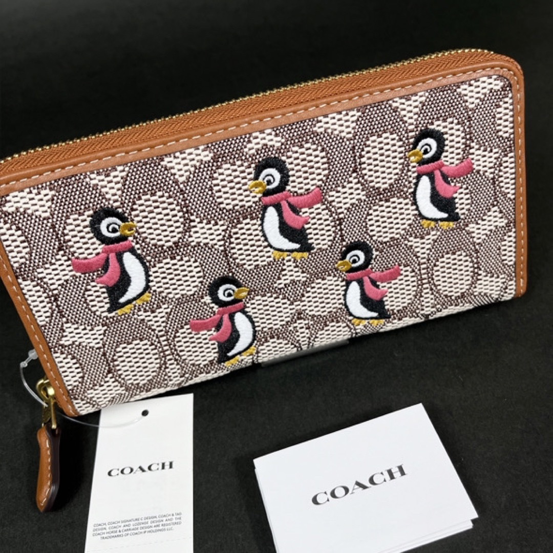 COACH シグネチャー ジャカード ペンギン 長財布 C7721  新品