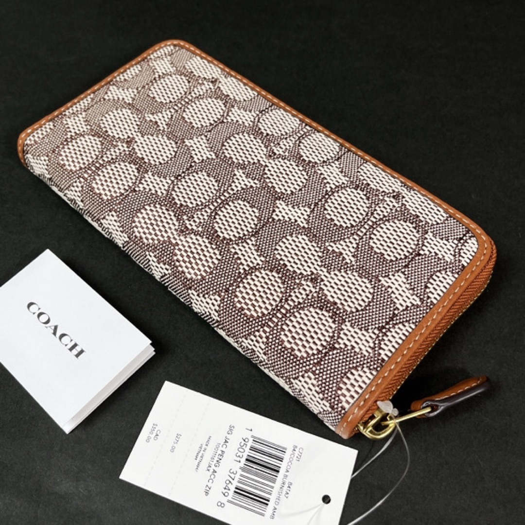 COACH - COACH シグネチャー ジャカード ペンギン 長財布 C7721 新品の ...