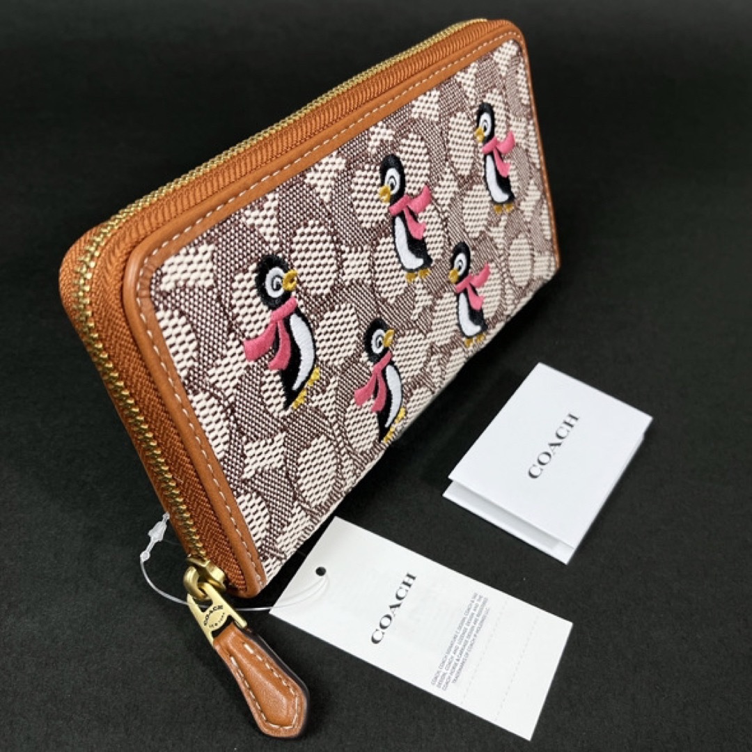 COACH シグネチャー ジャカード ペンギン 長財布 C7721  新品