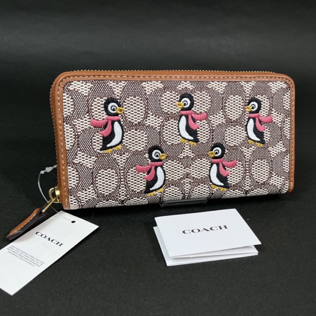 COACH シグネチャー ジャカード ペンギン 長財布 C7721  新品