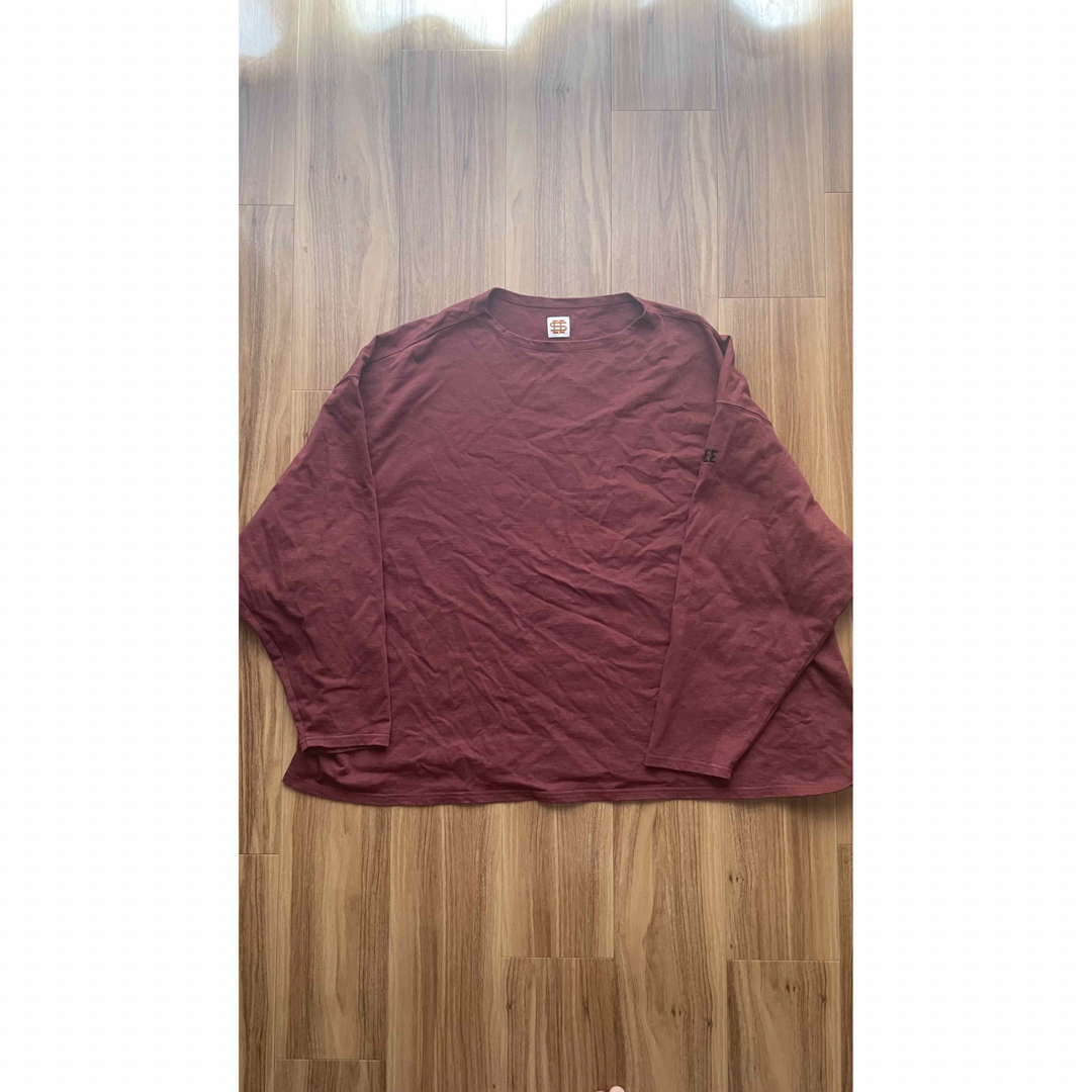 1LDK SELECT(ワンエルディーケーセレクト)のSEE SEE BOATNECK  LS TEE BORDEAUX XLsize メンズのトップス(Tシャツ/カットソー(七分/長袖))の商品写真