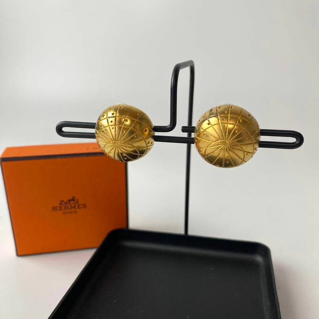 美品 エルメス HERMES ゾディアック イヤリング ゴールド 箱付き-