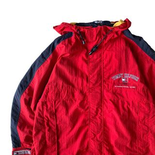 トミーヒルフィガー(TOMMY HILFIGER)の90s TOMMY HILFIGER セーリングギア マウンテンパーカー レッド(ブルゾン)