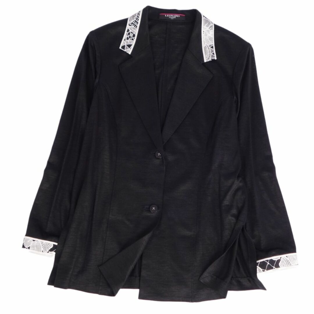 美品 レオナール LEONARD FASHION ジャケット リネン100% 花柄