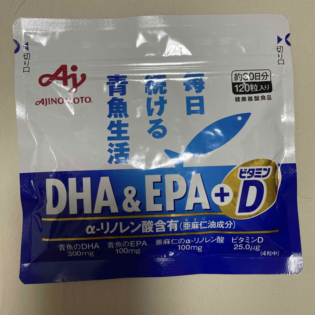 味の素 DHA&EPA+ビタミンD 120粒入 食品/飲料/酒の健康食品(その他)の商品写真