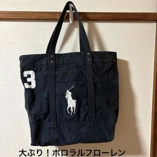 POLO ポロ ラルフローレン キャンバス トートバッグ MD ジップ 黒