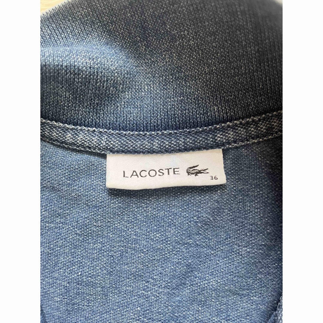 LACOSTE(ラコステ)の美品　LACOSTE ラコステ　トップス　ポロシャツ　インディゴ　人気　完売 レディースのトップス(ポロシャツ)の商品写真